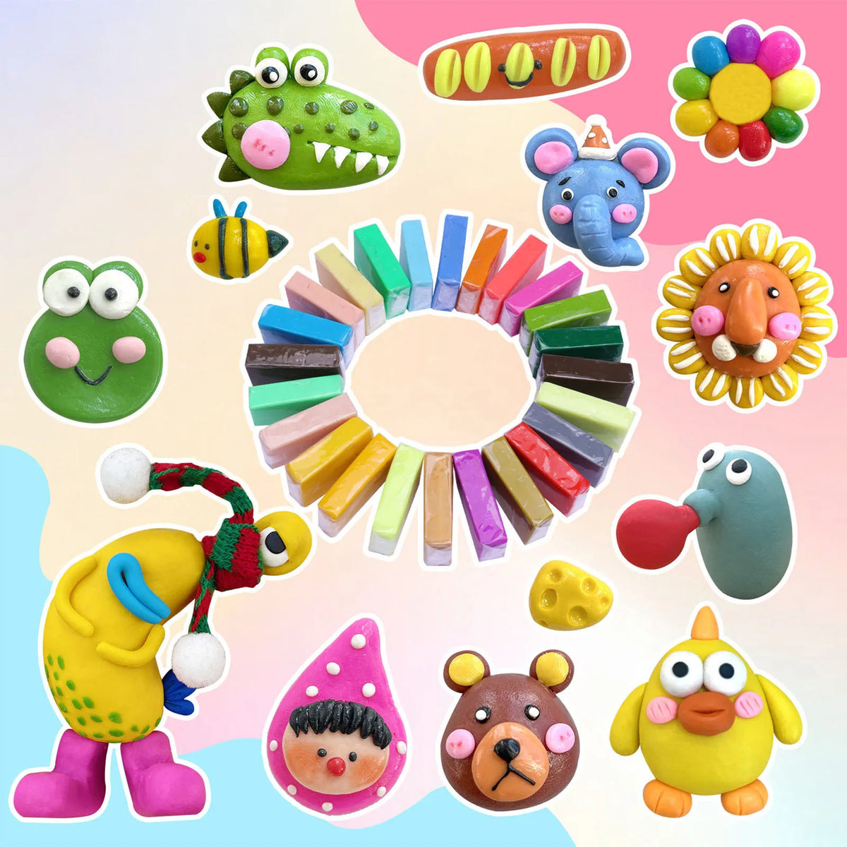 Colors Polymer Clay Blocks With Tools Kit Molding Craft Oven Bake Beginer Kids Diy Earrings Dolls Jewerly Accessories - CarrieOnExpress
