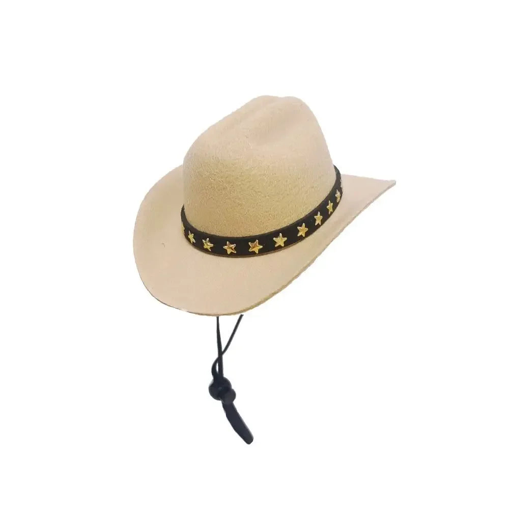 British Pet Dog Hat Star Cowboy Hat Pet Supplies Adjustable Dog Costume Top Hat Headwear Pet Hat Dogs Caps Pet Sun Hats for Cats - CarrieOnExpress
