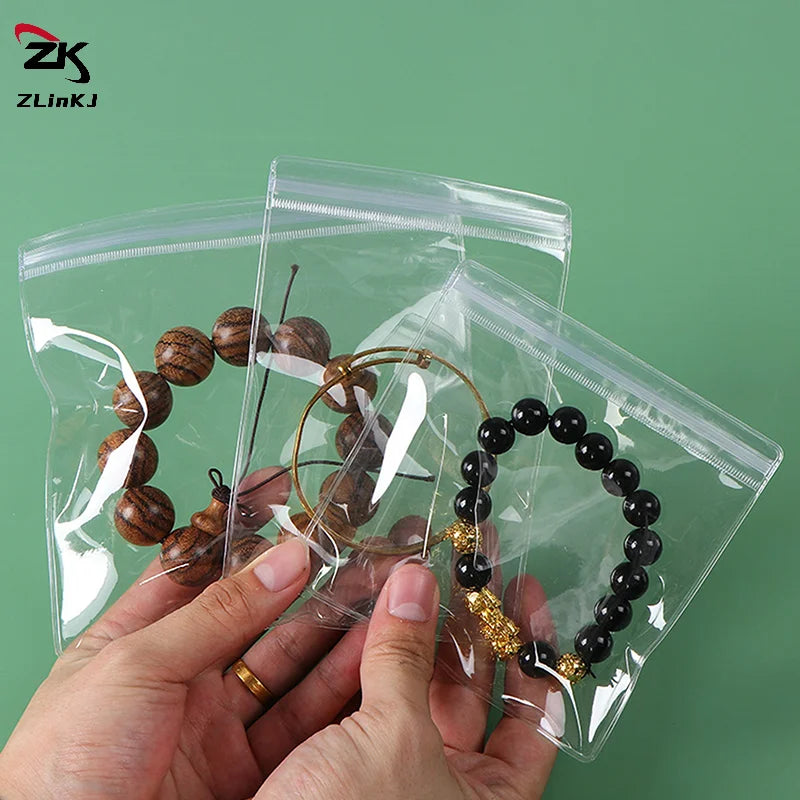 (ZYDD01) 100pcs Jewelry Organizer Pouch Bags Mini Transparent PVC Anti-Oxidation Earring Pendant Necklace Bracelet Storage Bags - CarrieOnExpress