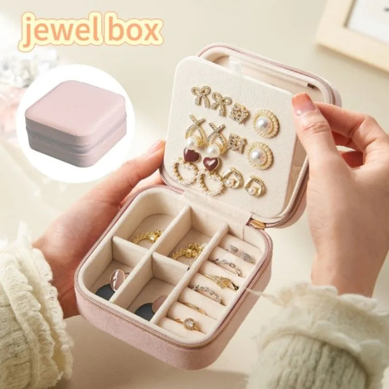 Mini Travel Jewelry Box, Portable Organizer for Rings, Earrings & Necklaces - CarrieOnExpress