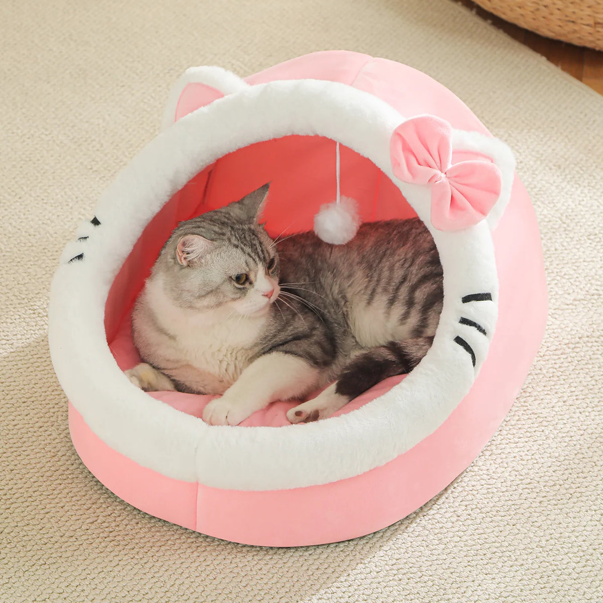 Four Season Universal Cat Bed Cat House Soft And Comfortable Pet Bed Puppy Sleeping Bag Pet Supplies Tent Habitats Basket House - CarrieOnExpress