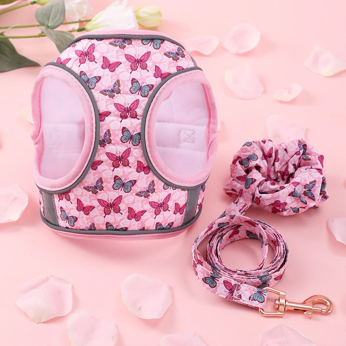 Small Dog Harness Leash Set Cute Traction Bracelet Medium Cat Collar Suit Soft Puppy Vest Harness Adjustable Pet Accessories - CarrieOnExpress