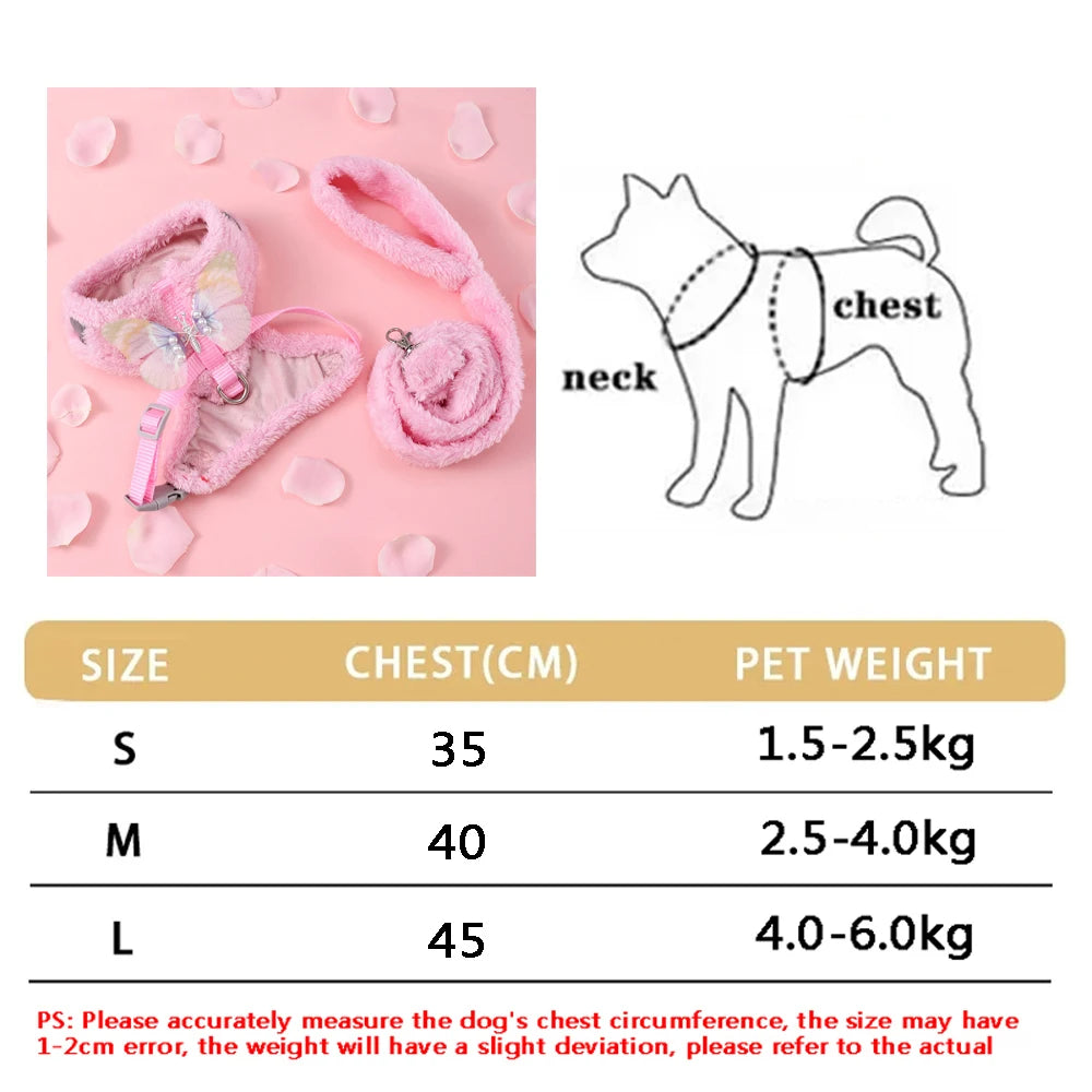 Small Dog Harness Leash Set Cute Traction Bracelet Medium Cat Collar Suit Soft Puppy Vest Harness Adjustable Pet Accessories - CarrieOnExpress