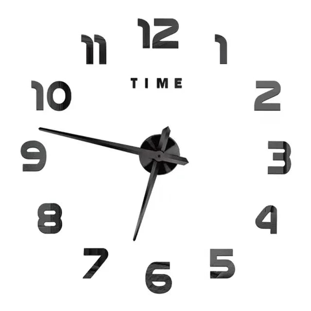 Soundless 90 To 120cm Large-sized 3D Number Poster Home Decoration DIY Wall Clock For Living Room Bedroom Study Hotel Big Decor - CarrieOnExpress