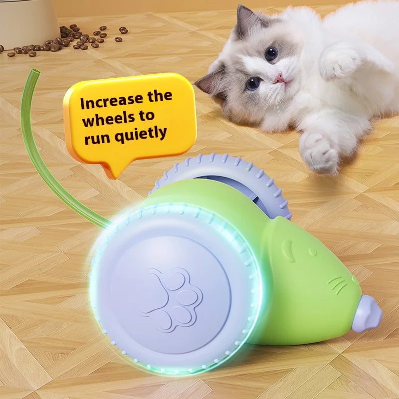 Electric Mouse Car Pet Toys Interactive Cat Toy Rechargeable Automatic Teaser with Intelligent Obstacle Avoidance Pet Products - CarrieOnExpress