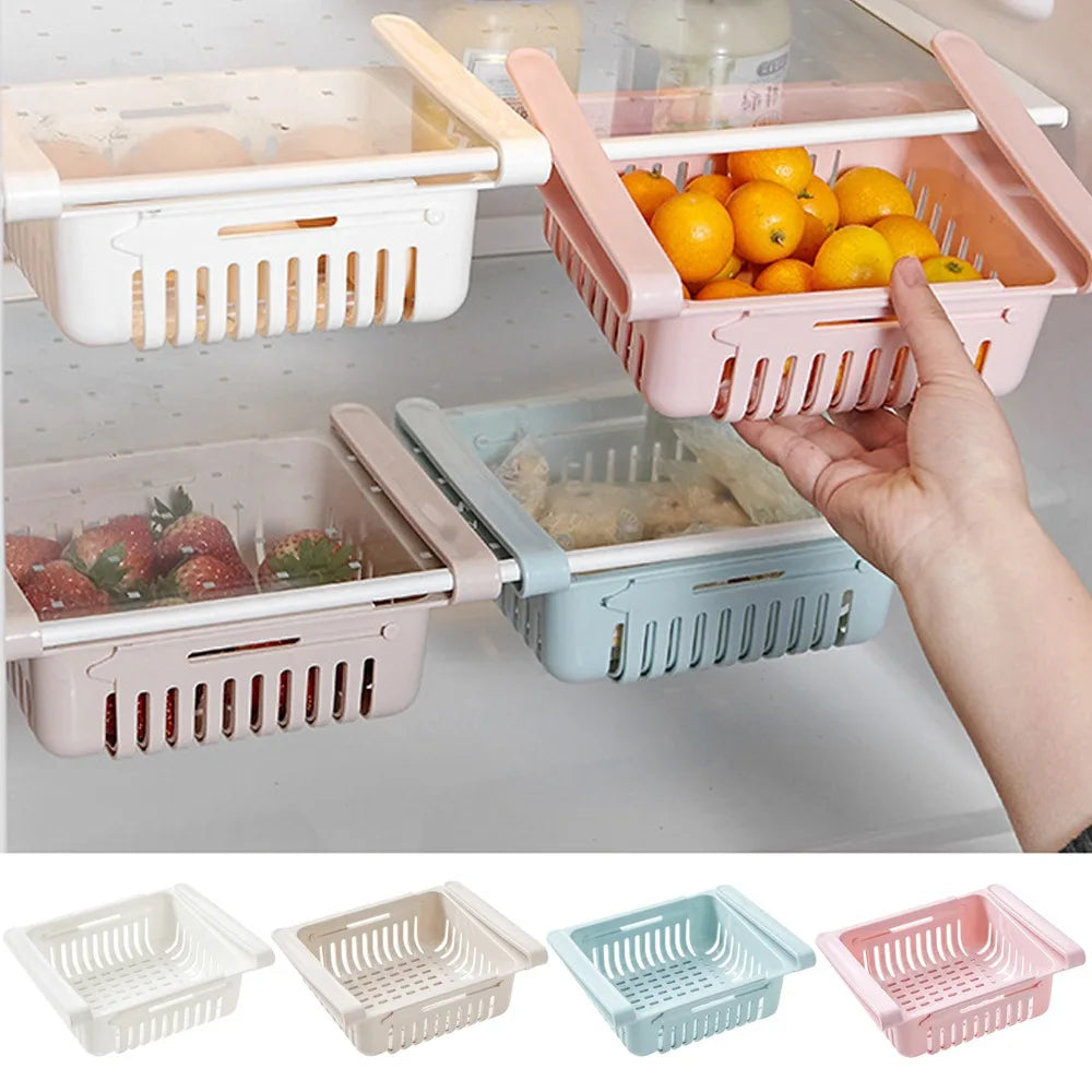Kitchen Hanging Organizer Refrigerator Egg Fruit Storage Box Drawer Baskets Kitchen Accessories Fridge Organizer Shelf - CarrieOnExpress