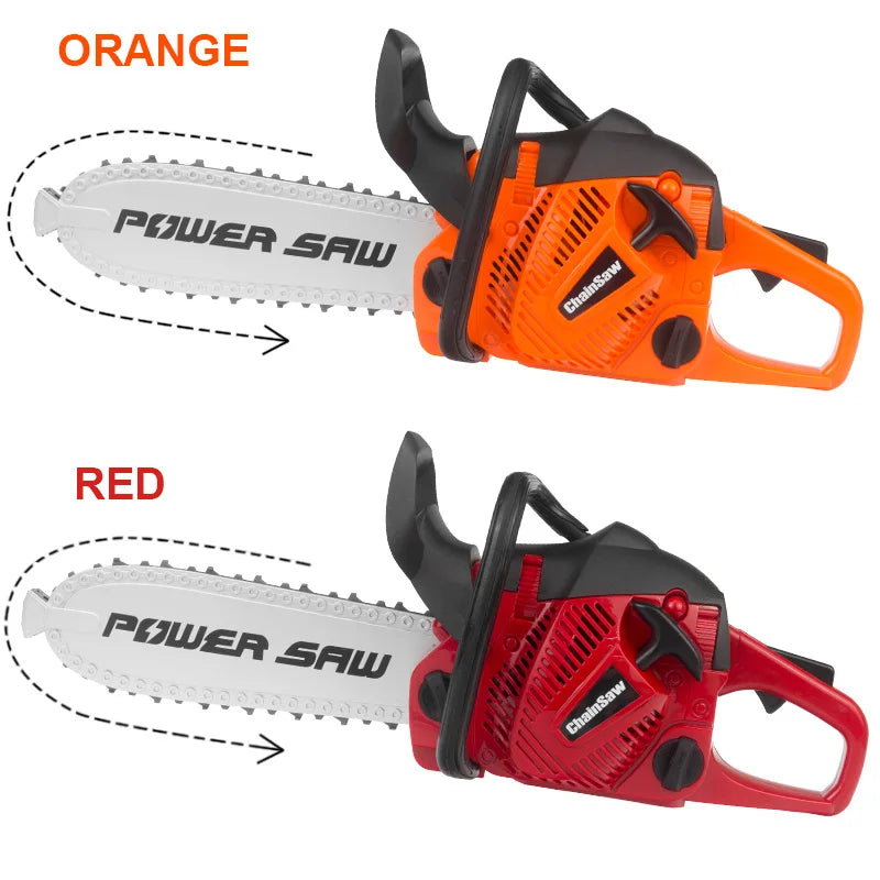 Toy Chainsaw Kids Toy Tools for Children Tools Electric Power Chainsaws for Tool Bench Boys Gift Pretend Play Saw with Sound - CarrieOnExpress