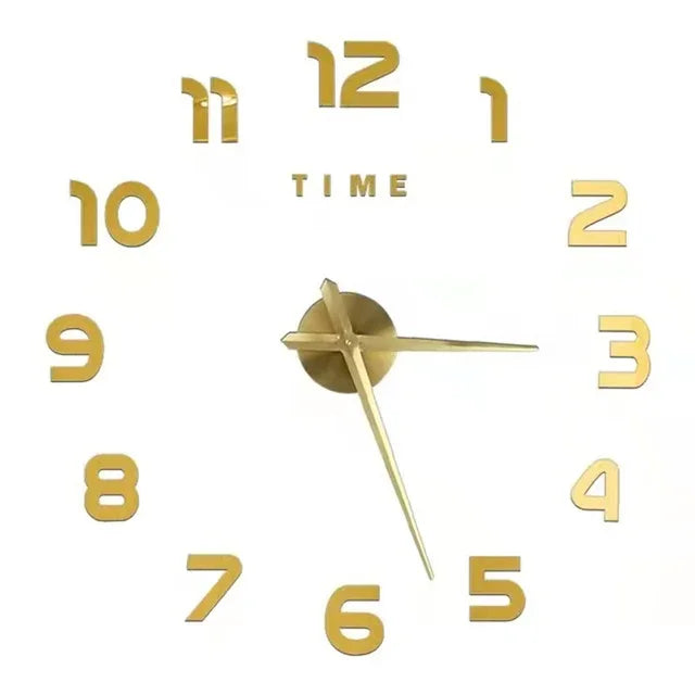 Soundless 90 To 120cm Large-sized 3D Number Poster Home Decoration DIY Wall Clock For Living Room Bedroom Study Hotel Big Decor - CarrieOnExpress