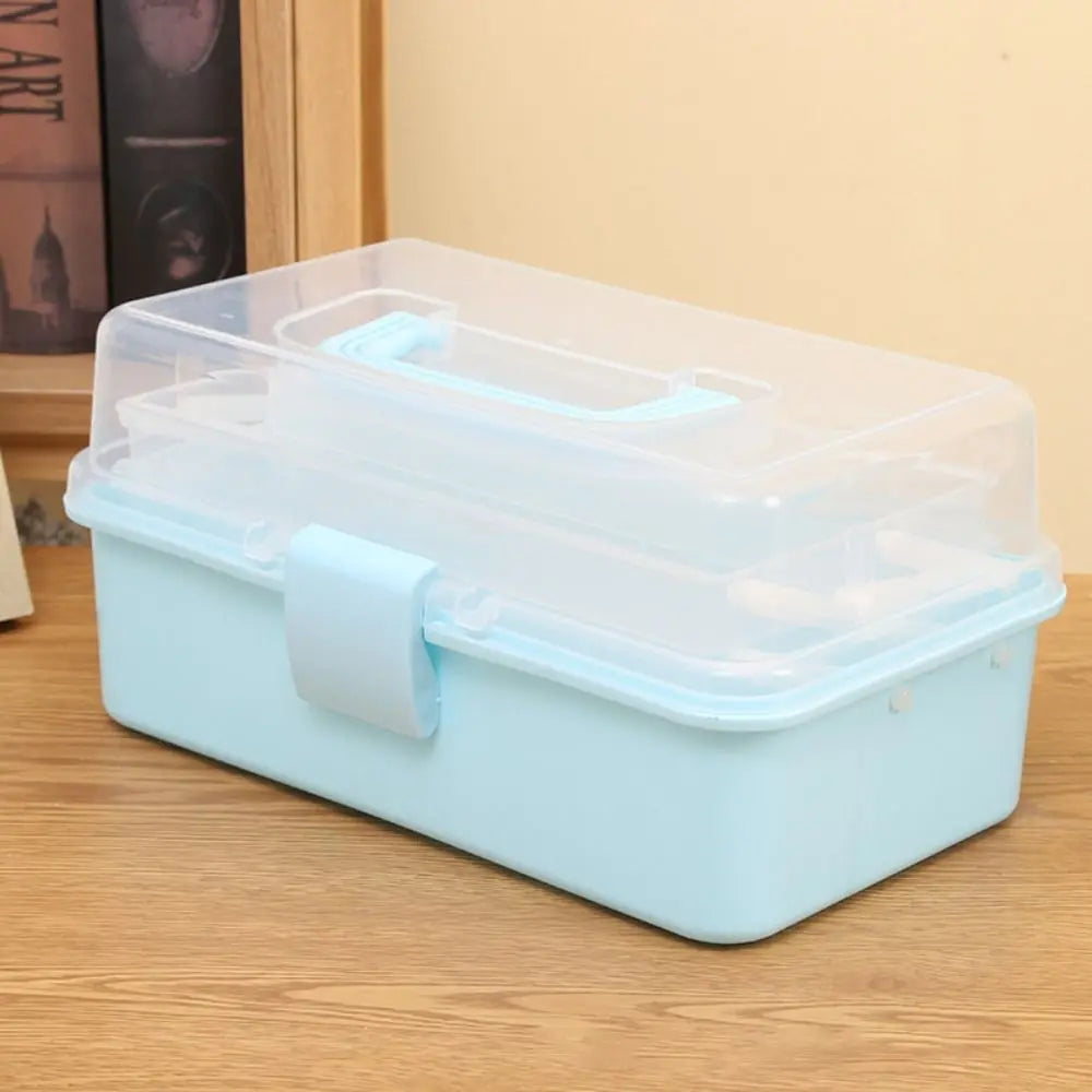 New 2/3 Layers Storage Box Large Capacity Plastic Nail Art Box Multifunctional Portable Jewelry Organizer Small Items - CarrieOnExpress