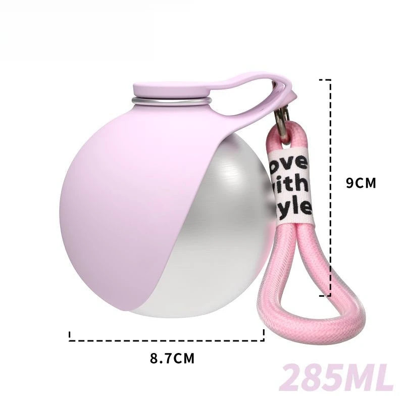 285ML Leak-Proof Feeder Dogs Bottle,Portable Dog Drinker 2-in-1 Stainless Steel Silicon Lightweight Travel Pet Supplies - CarrieOnExpress
