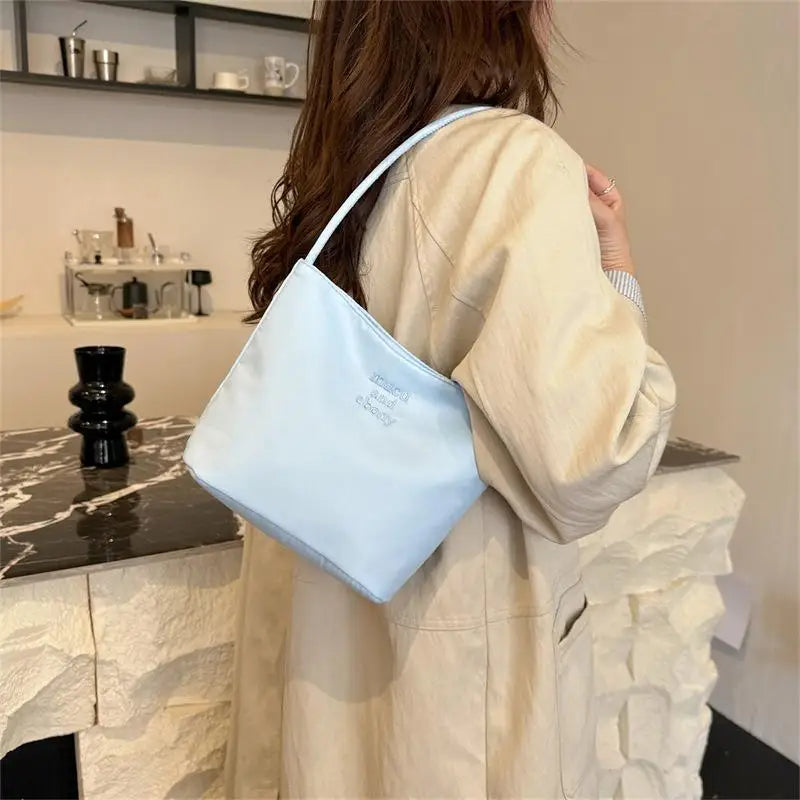 ★▲Women's High Capacity Handbag Underarm Handbag Shoulder Bag Waterproof Embroidered Letters Underarm Bag Tote Bags - CarrieOnExpress