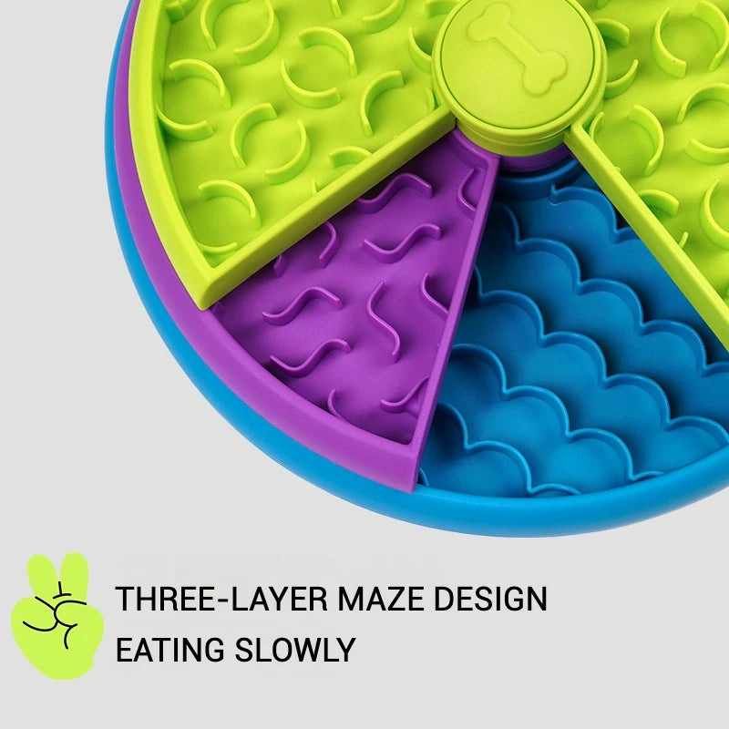 Pet Slow Feeding Bowl Pet Three-layer Slow Food Bowl Puzzle Rotating Feeder Dog Interactive Feeding Bowl Pet Supplies - CarrieOnExpress