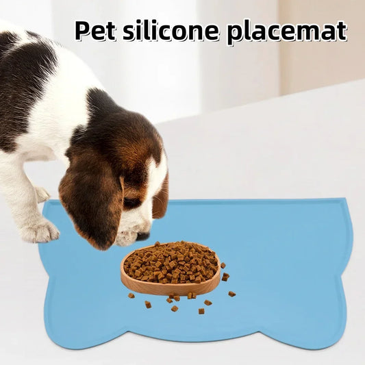 Silicone Pet Food Mat Easy To Clean Cat Dog Food Mat Pet Supplies Waterproof Spill-Proof Food-Grade Bowl Mat BPA Fe Size Large - CarrieOnExpress