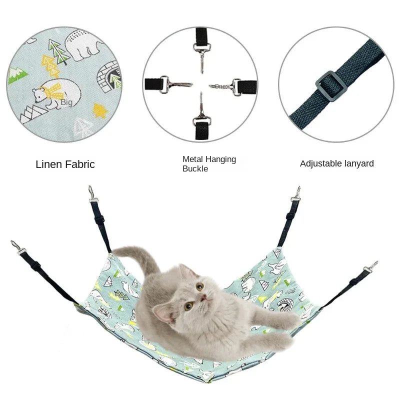 Pet Cat Nest Cat Hammock Iron Cage Breathable Double-sided Available Hanging Pet Supplies Cat Sleeping Bag - CarrieOnExpress