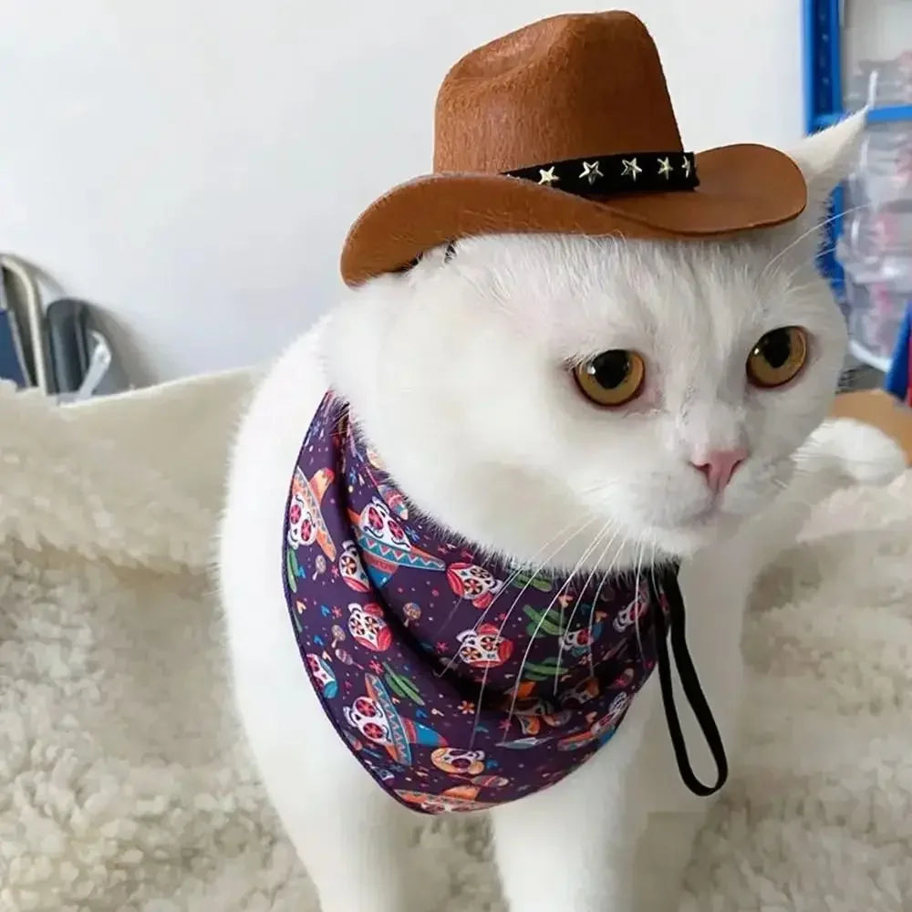 British Pet Dog Hat Star Cowboy Hat Pet Supplies Adjustable Dog Costume Top Hat Headwear Pet Hat Dogs Caps Pet Sun Hats for Cats - CarrieOnExpress