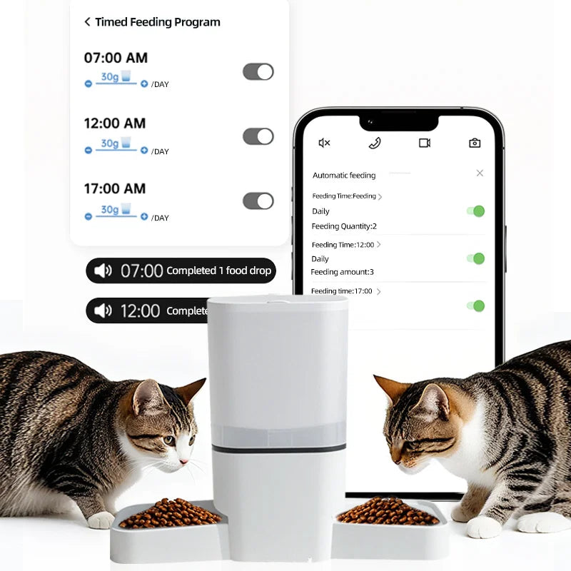 Automatic pet feeder 6L capacity smart timer Tuya control food dispenser with stainless steel bowl dog and cat feeding supplies - CarrieOnExpress