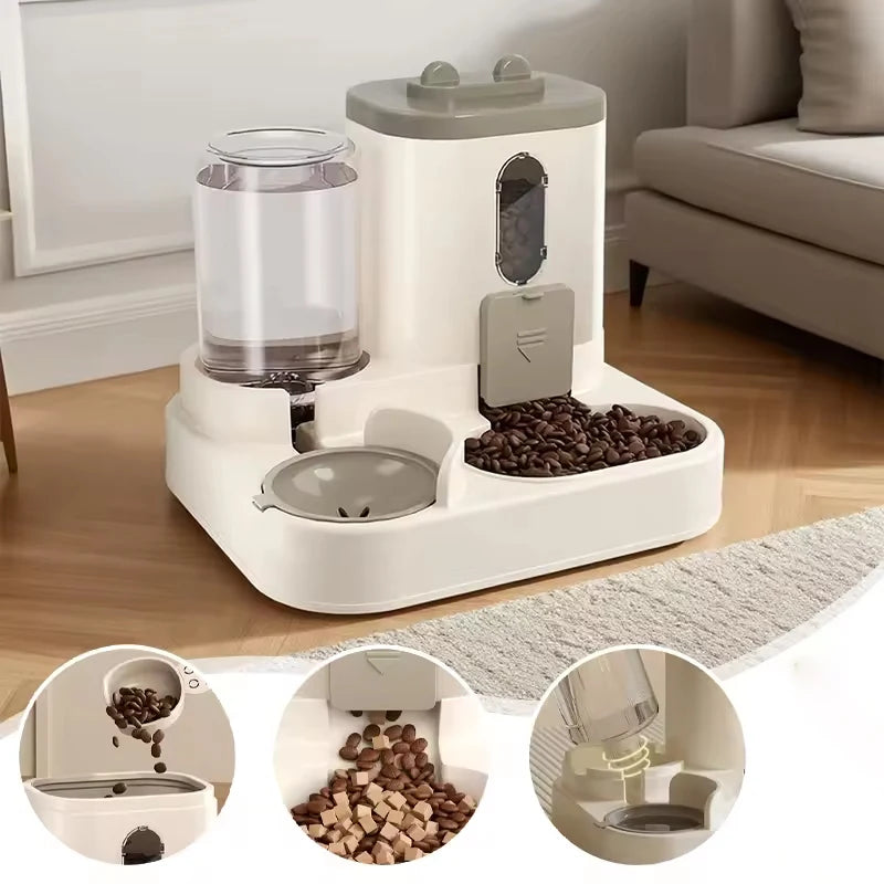 Pet Large-Capacity Feeder Integrated Automatic Water Dispenser Cat Food Bowl Dog Feeding Bowl Cat Bowl Dog Bowl Pet Supplies - CarrieOnExpress