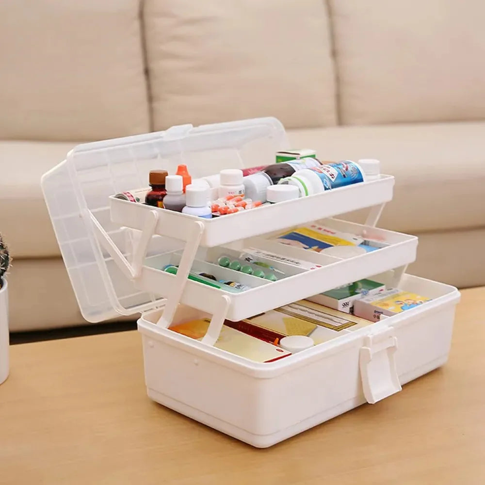 New 2/3 Layers Storage Box Large Capacity Plastic Nail Art Box Multifunctional Portable Jewelry Organizer Small Items - CarrieOnExpress