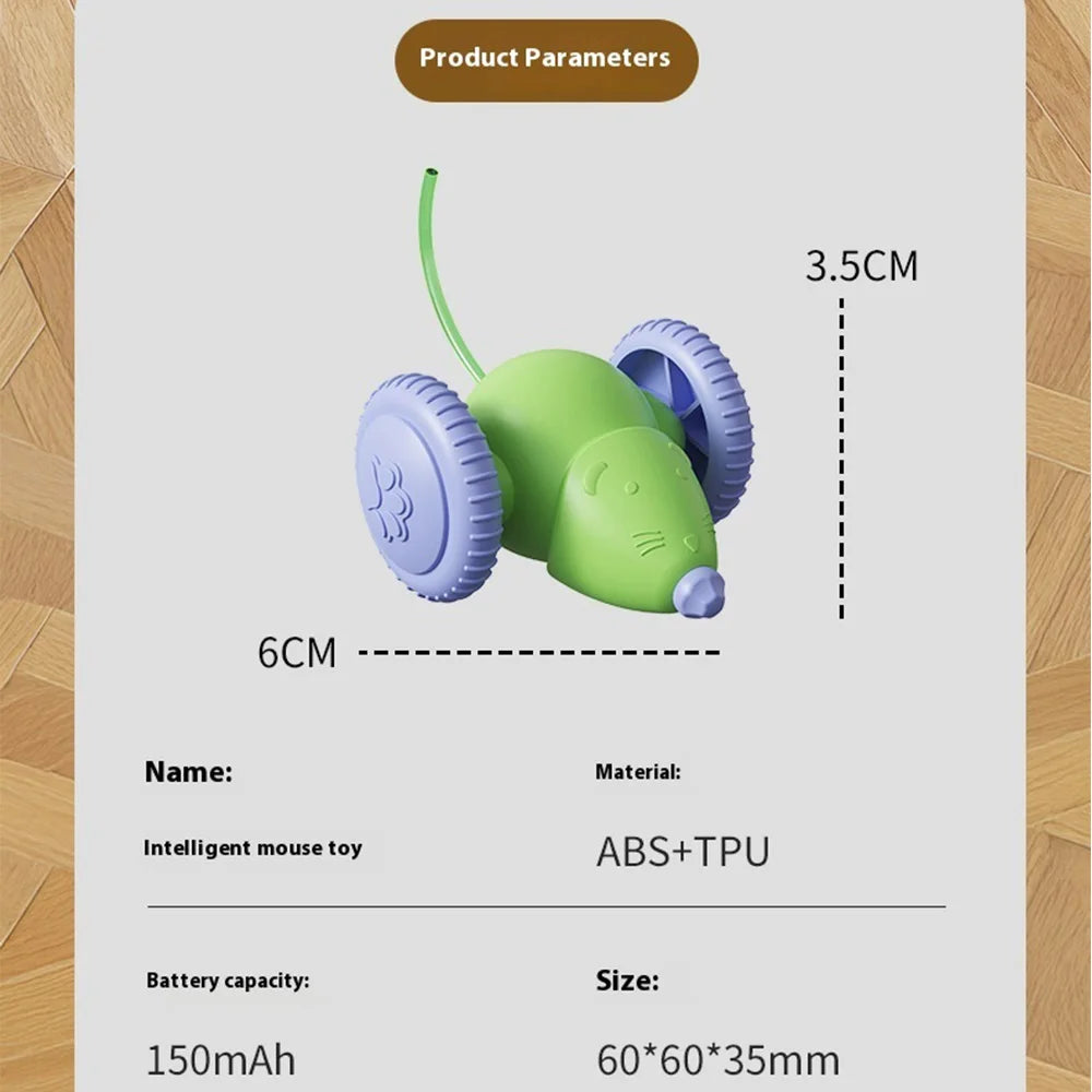 Electric Mouse Car Pet Toys Interactive Cat Toy Rechargeable Automatic Teaser with Intelligent Obstacle Avoidance Pet Products - CarrieOnExpress