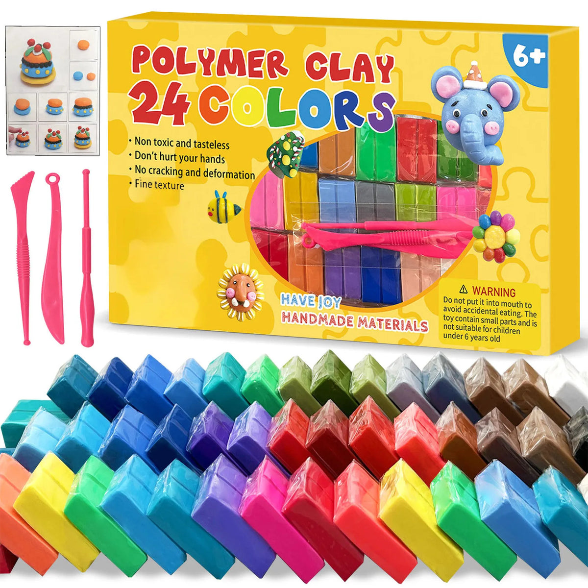 Colors Polymer Clay Blocks With Tools Kit Molding Craft Oven Bake Beginer Kids Diy Earrings Dolls Jewerly Accessories - CarrieOnExpress