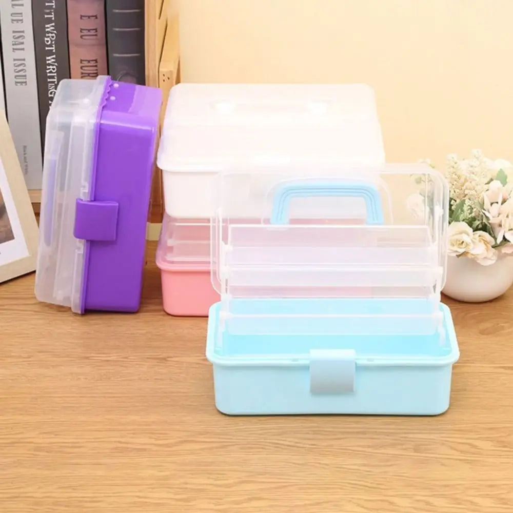 New 2/3 Layers Storage Box Large Capacity Plastic Nail Art Box Multifunctional Portable Jewelry Organizer Small Items - CarrieOnExpress