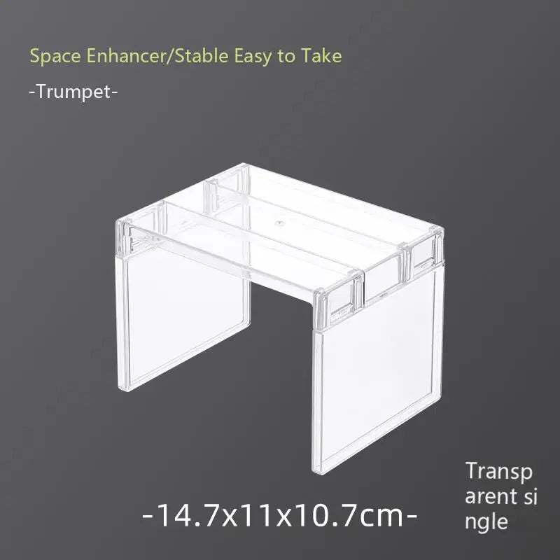 [Kitchen Storage] Clear Expandable Cabinet Organizer, Spice & Dish Divider, Multi-Scene Use For Kitchen & Bathroom - CarrieOnExpress