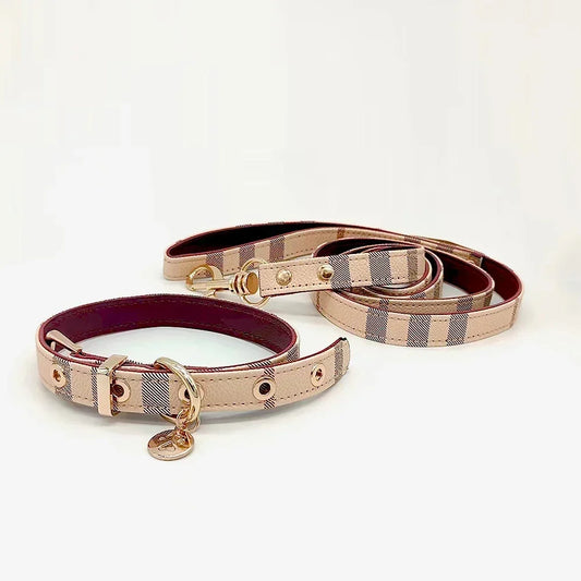 Pet Collar and Leash Set Leather Fashion Adjustable Collars for Dogs Pet Supplies Collars for Medium and Large Dogs Gift for Dog - CarrieOnExpress