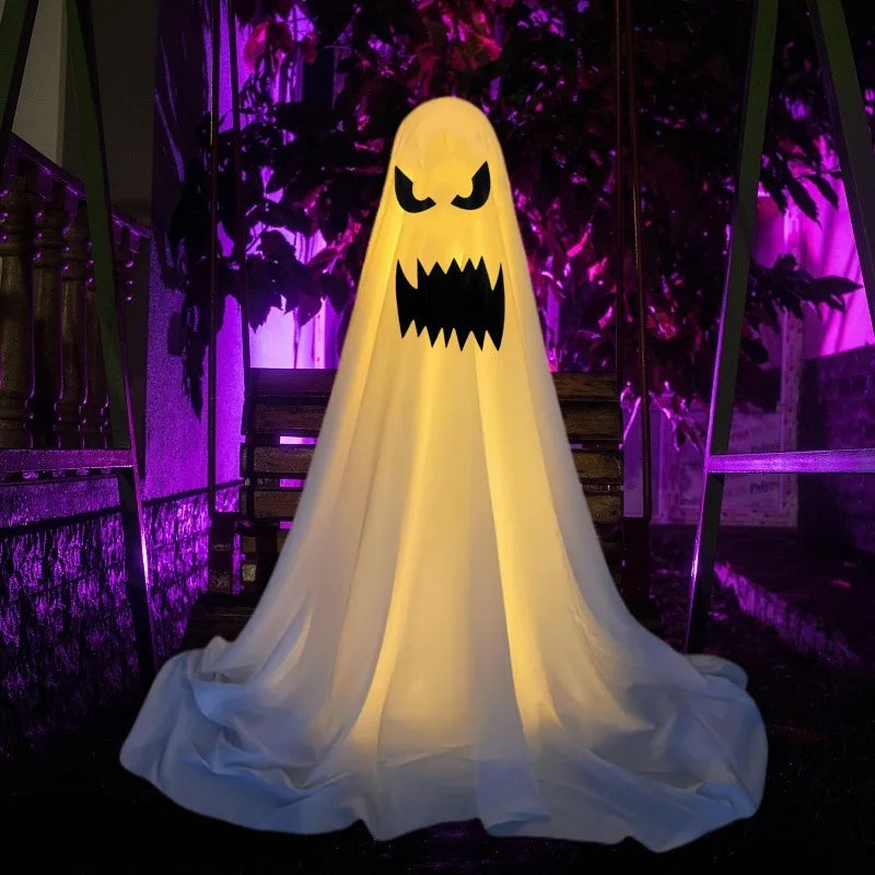Spooky Ghost Yard Decor with Witch Hat for Halloween Displays - CarrieOnExpress