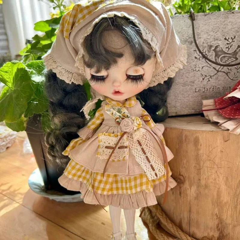 HOUZIWA Blyth Doll Clothes Dress For OB22 0B24 Azone Dolls - CarrieOnExpress