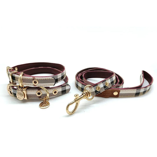Pet Collar and Leash Set Leather Fashion Adjustable Collars for Dogs Pet Supplies Collars for Medium and Large Dogs Gift for Dog - CarrieOnExpress