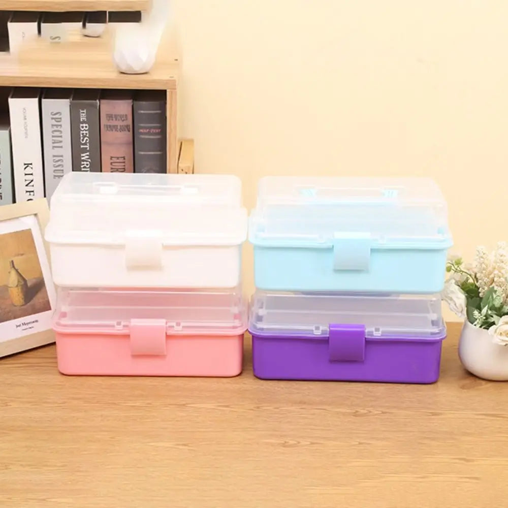 New 2/3 Layers Storage Box Large Capacity Plastic Nail Art Box Multifunctional Portable Jewelry Organizer Small Items - CarrieOnExpress