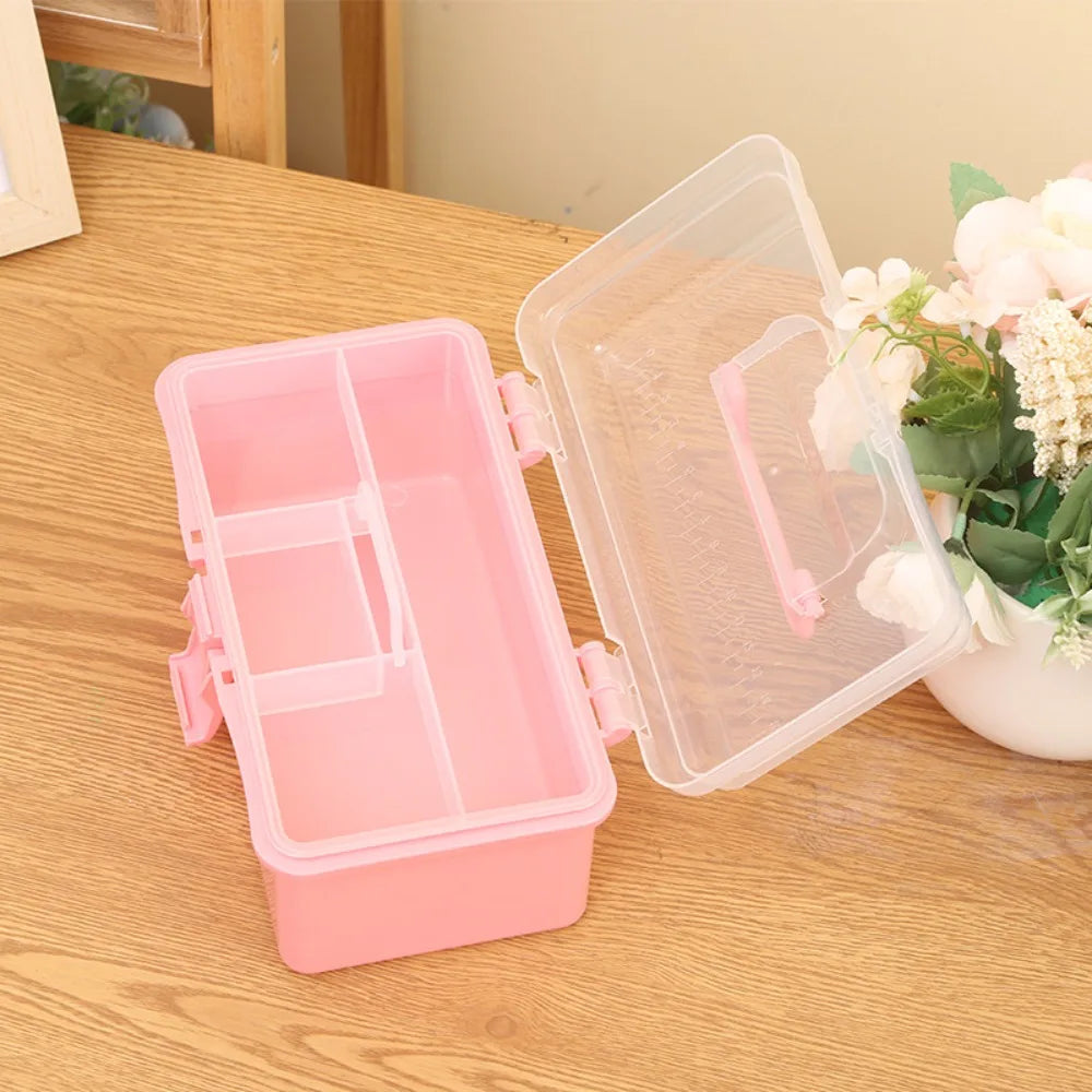 New 2/3 Layers Storage Box Large Capacity Plastic Nail Art Box Multifunctional Portable Jewelry Organizer Small Items - CarrieOnExpress