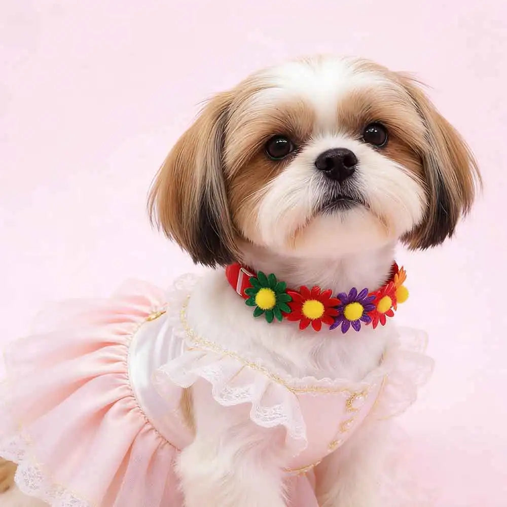 50PCS Colorful Dog Bowties Flower Accessories For Small Dog Bow Ties Collars Fashion Sunflower Puppy Bows Pet Supplies Wholesale - CarrieOnExpress