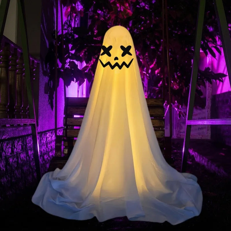 Spooky Ghost Yard Decor with Witch Hat for Halloween Displays - CarrieOnExpress