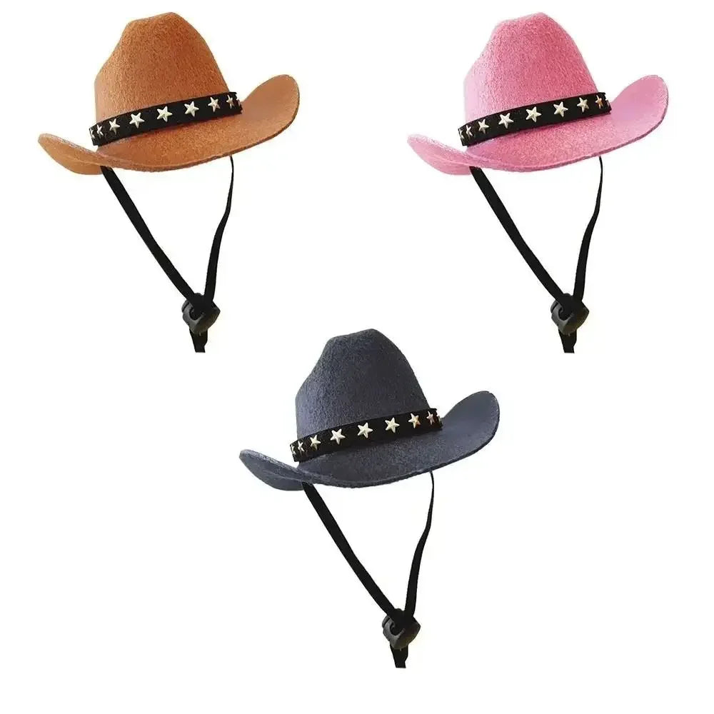 British Pet Dog Hat Star Cowboy Hat Pet Supplies Adjustable Dog Costume Top Hat Headwear Pet Hat Dogs Caps Pet Sun Hats for Cats - CarrieOnExpress