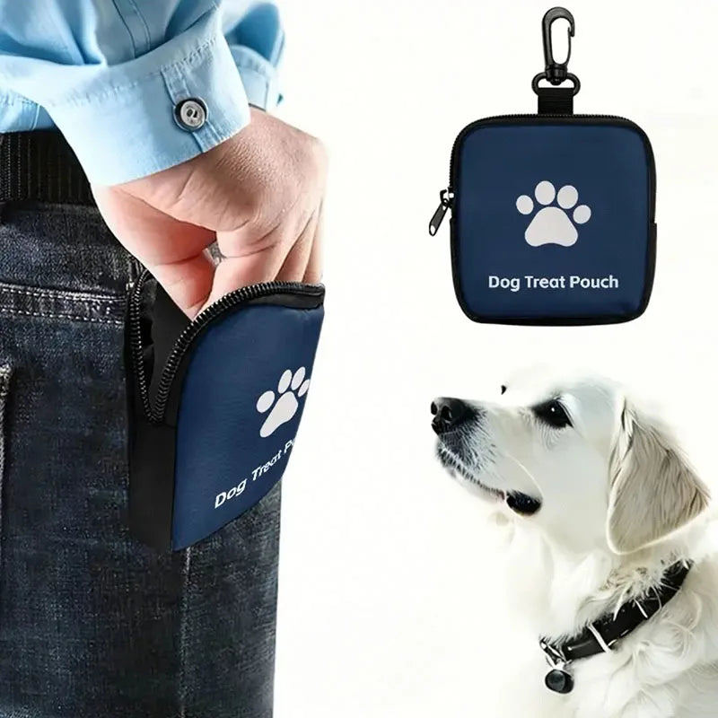1Pcs 11×11×3cm Portable Dog Treat Bag Outdoor Training Dog Food Pocket with Hooks Multifunctional Dog Reward Bags Pet Supplies - CarrieOnExpress