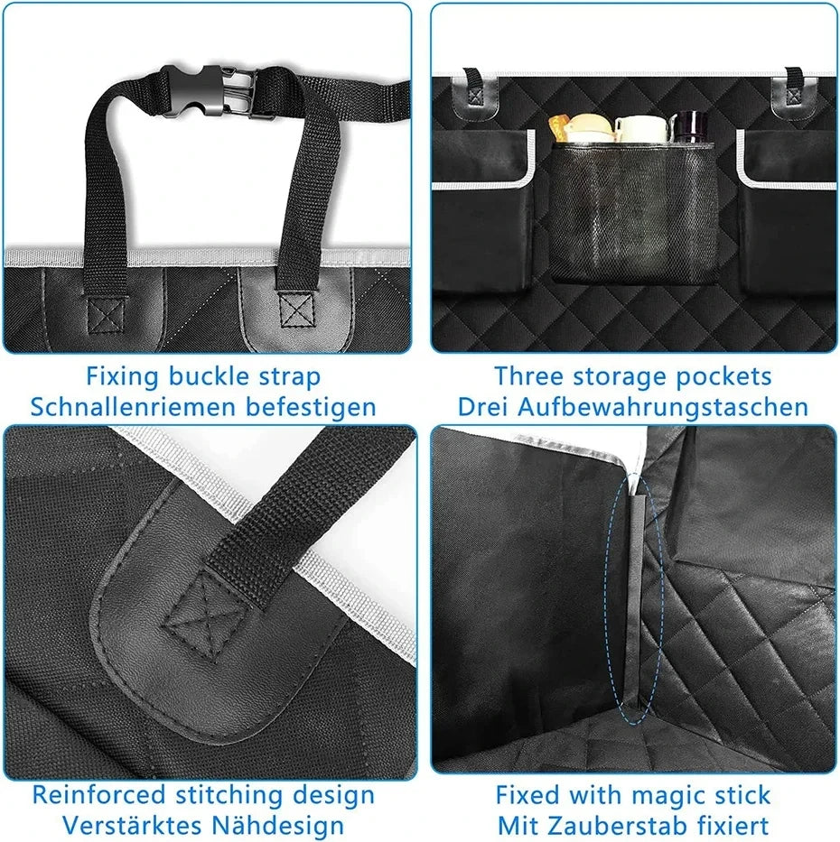 Waterproof Dog Car Seat Cover & Trunk Liner Back Seat Wear-Resistant Oxford Cloth Pet Hammock Mat for Small Medium Large Dogs - CarrieOnExpress