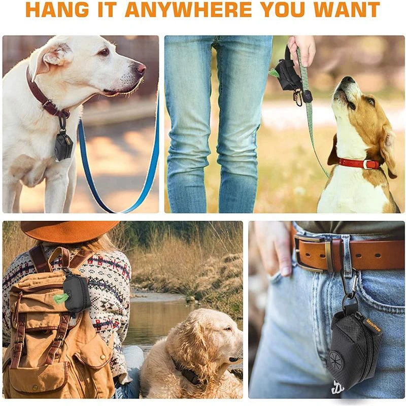 Pet Dog Poop Bag Holder Leash Attachment Adjustable Mini Travel Garbage Bag Dogs Waste Poop Bags Dispenser Pet Cleaning Tools - CarrieOnExpress