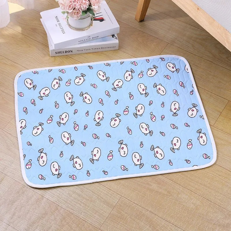 Pet Summer Cooling Beds Mats Cute Cartoon Pattern Cat Dog Sleeping Mat Kennel Ice Silk Cool Pad Floor Sofa Blanket Pet Supplies - CarrieOnExpress