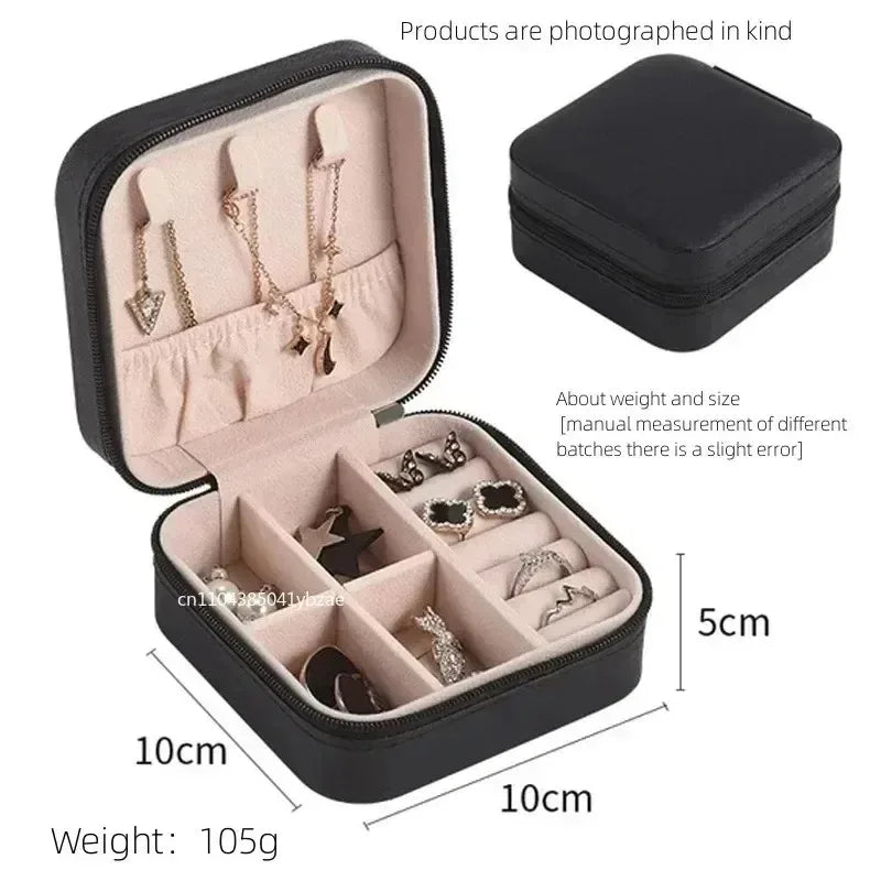 Mini Travel Jewelry Box, Portable Organizer for Rings, Earrings & Necklaces - CarrieOnExpress