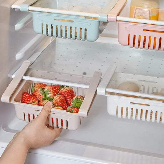 Kitchen Hanging Organizer Refrigerator Egg Fruit Storage Box Drawer Baskets Kitchen Accessories Fridge Organizer Shelf - CarrieOnExpress