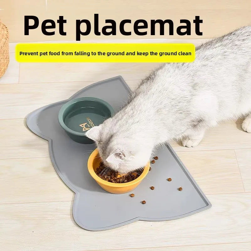 Silicone Pet Food Mat Easy To Clean Cat Dog Food Mat Pet Supplies Waterproof Spill-Proof Food-Grade Bowl Mat BPA Fe Size Large - CarrieOnExpress