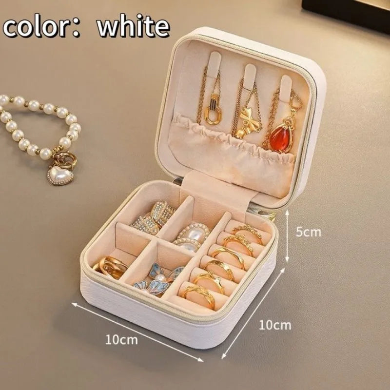 Mini Travel Jewelry Box, Portable Organizer for Rings, Earrings & Necklaces - CarrieOnExpress