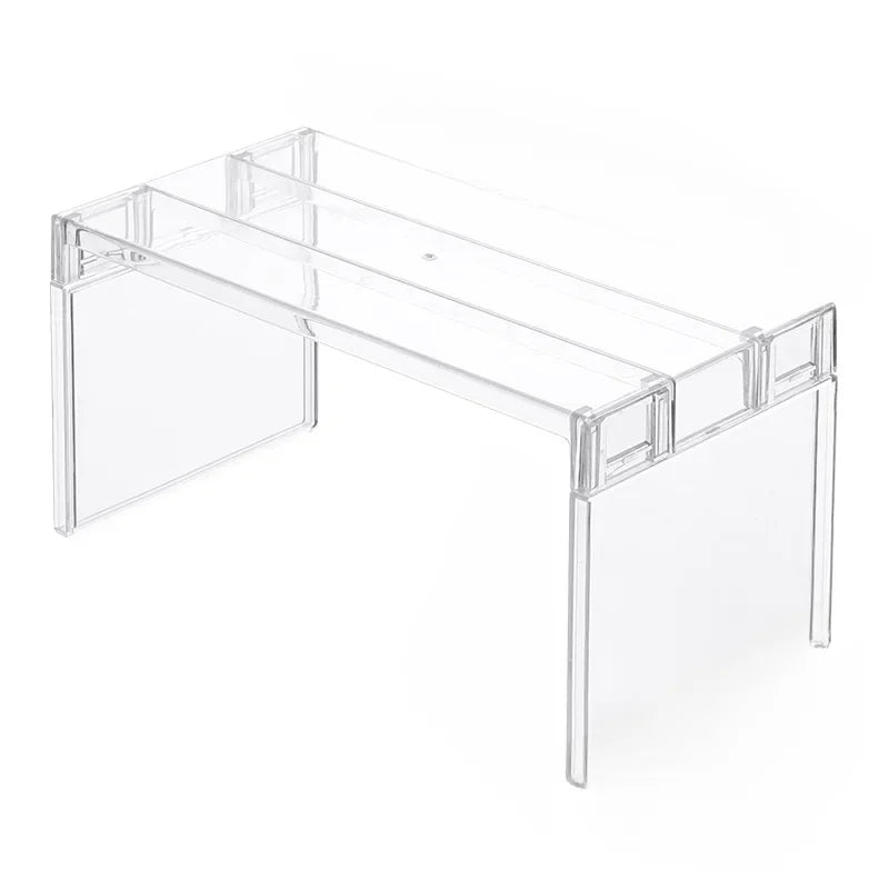 [Kitchen Storage] Clear Expandable Cabinet Organizer, Spice & Dish Divider, Multi-Scene Use For Kitchen & Bathroom - CarrieOnExpress