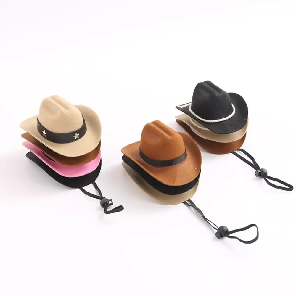 British Pet Dog Hat Star Cowboy Hat Pet Supplies Adjustable Dog Costume Top Hat Headwear Pet Hat Dogs Caps Pet Sun Hats for Cats - CarrieOnExpress