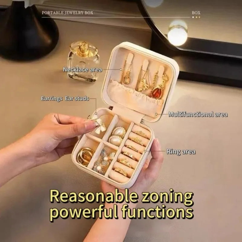 Mini Travel Jewelry Box, Portable Organizer for Rings, Earrings & Necklaces - CarrieOnExpress
