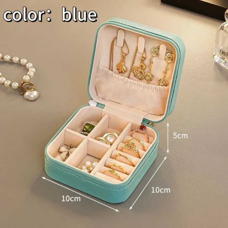 Mini Travel Jewelry Box, Portable Organizer for Rings, Earrings & Necklaces - CarrieOnExpress