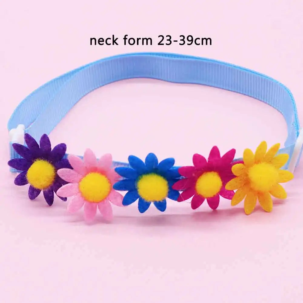 50PCS Colorful Dog Bowties Flower Accessories For Small Dog Bow Ties Collars Fashion Sunflower Puppy Bows Pet Supplies Wholesale - CarrieOnExpress