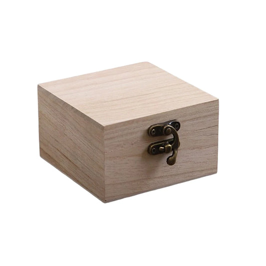 Square Wooden Storage Box With Lid Retro Flip-top Wooden Box Giving Box 10*10*6CM Jewelry Organizer Box For Home Decoration - CarrieOnExpress