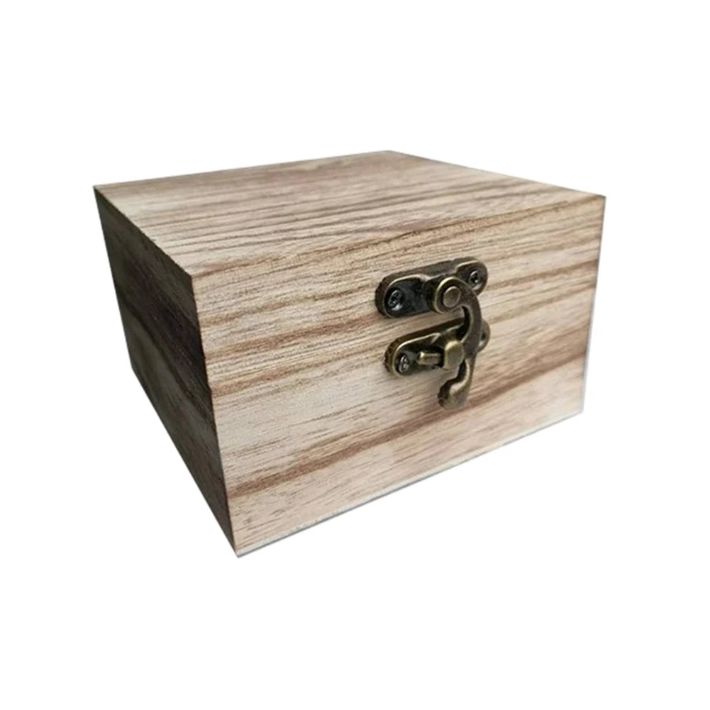 Square Wooden Storage Box With Lid Retro Flip-top Wooden Box Giving Box 10*10*6CM Jewelry Organizer Box For Home Decoration - CarrieOnExpress